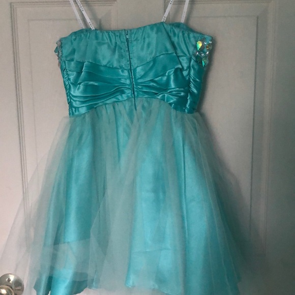 SHORT TURQUOISE DRESS - Picture 4 of 4